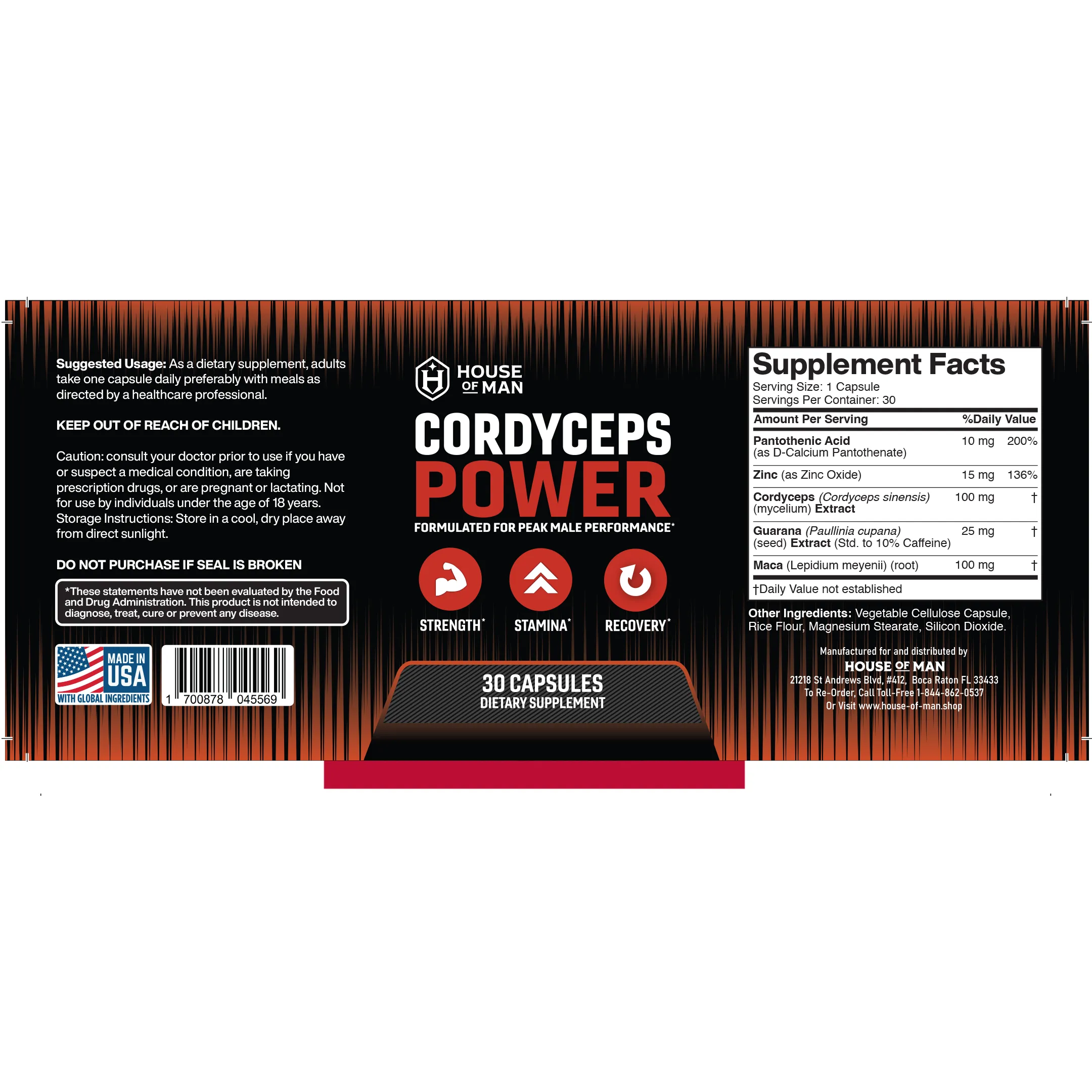 Cordyceps Power Label